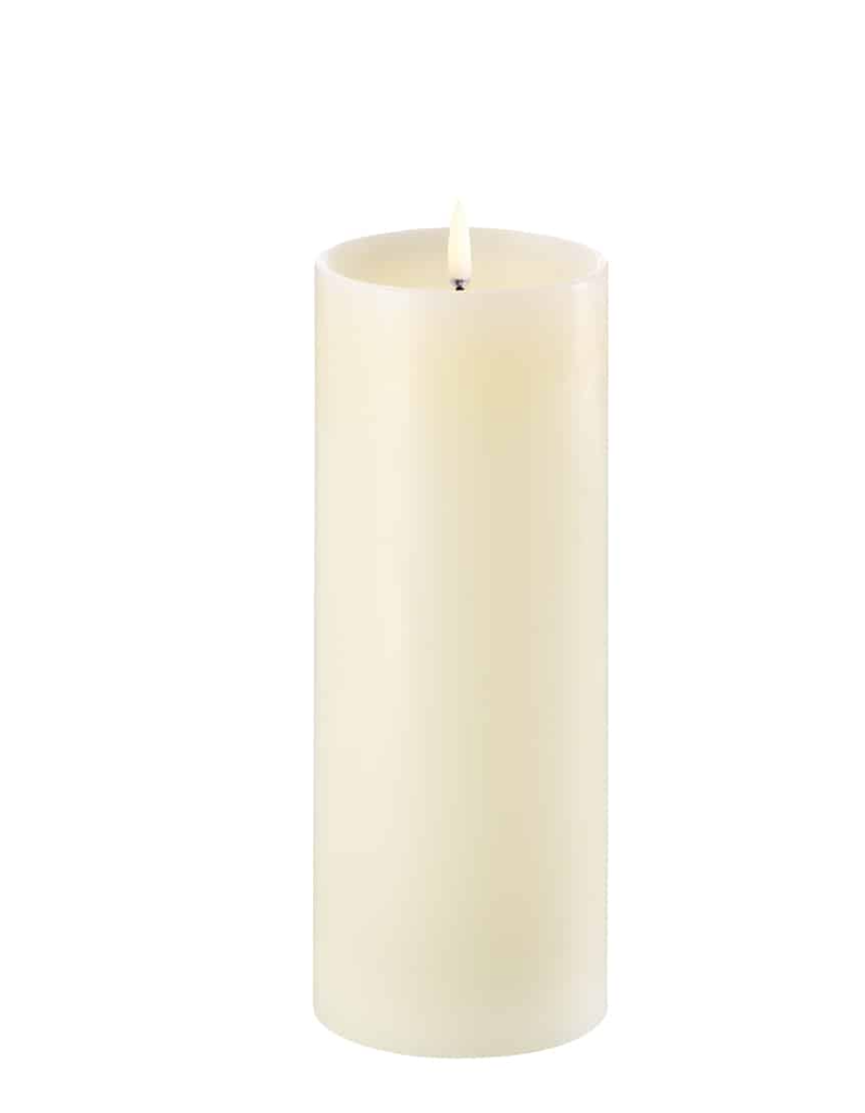 UYUNI - Led pillar candle shoulder Ivory 7,8x20 cm